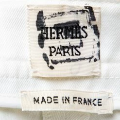 Hermes Ivory Cotton Twill Shorts S For Women -Deals Hermes Store luxury women hermes used clothes p508408 002