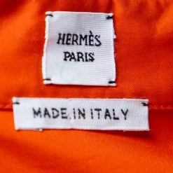 Hermes Orange Cotton V-Neck Top S For Women -Deals Hermes Store luxury women hermes used clothes p534896 006