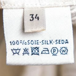 Hermes Cream Jacquard Silk Side Slit Round Neck Top S For Women -Deals Hermes Store luxury women hermes used clothes p535628 007