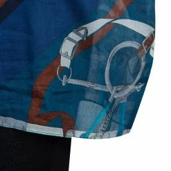 Hermes Blue Printed Corded Belt Detail Sheer Kimono Dress M For Women -Deals Hermes Store luxury women hermes used clothes p56701 006