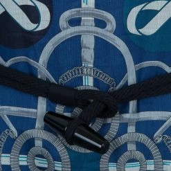 Hermes Blue Printed Corded Belt Detail Sheer Kimono Dress M For Women -Deals Hermes Store luxury women hermes used clothes p56701 008