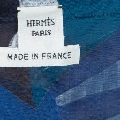 Hermes Blue Printed Corded Belt Detail Sheer Kimono Dress M For Women -Deals Hermes Store luxury women hermes used clothes p56701 009