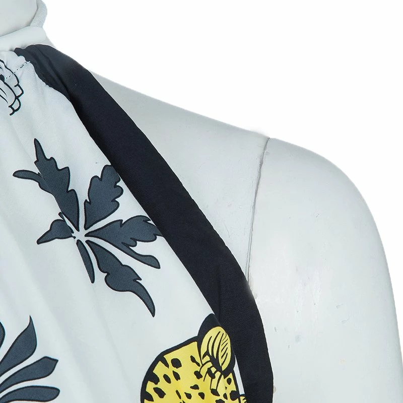 Hermes Printed Cotton Handkerchief Halter Tie-Up Top L For Women 6 Hermes Printed Cotton Handkerchief Halter Tie-Up Top L For Women - Image 4