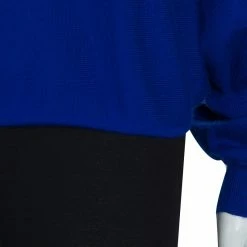 Hermes Blue Batwing Sleeve Cashmere Sweater S For Women -Deals Hermes Store luxury women hermes used clothes p56716 006