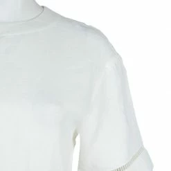 Hermes White Cotton-Linen Belted Dress S For Women -Deals Hermes Store luxury women hermes used clothes p57421 004