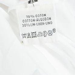 Hermes White Cotton-Linen Belted Dress S For Women -Deals Hermes Store luxury women hermes used clothes p57421 010