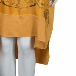 Hermes Orange Printed Silk Wool Dress OS For Women -Deals Hermes Store luxury women hermes used clothes p57482 006