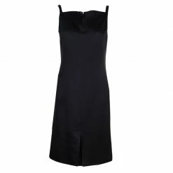 Hermes Black Silk Fitted Sleeveless Dress S For Women