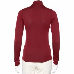 Hermes Sellier Red Wool Half Zip Sweater L For Women -Deals Hermes Store luxury women hermes used clothes p579154 008