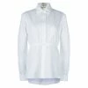 Hermes White Gathered Waist Long Sleeve Cotton Shirt L For Women -Deals Hermes Store luxury women hermes used clothes p59588 001