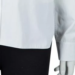 Hermes White Gathered Waist Long Sleeve Cotton Shirt L For Women 19 Hermes White Gathered Waist Long Sleeve Cotton Shirt L For Women -Deals Hermes Store luxury women hermes used clothes p59588 006