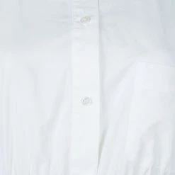 Hermes White Gathered Waist Long Sleeve Cotton Shirt L For Women 21 Hermes White Gathered Waist Long Sleeve Cotton Shirt L For Women -Deals Hermes Store luxury women hermes used clothes p59588 008