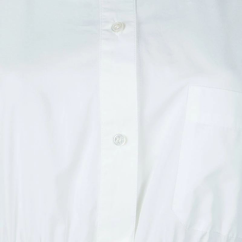 Hermes White Gathered Waist Long Sleeve Cotton Shirt L For Women 10 Hermes White Gathered Waist Long Sleeve Cotton Shirt L For Women - Image 8