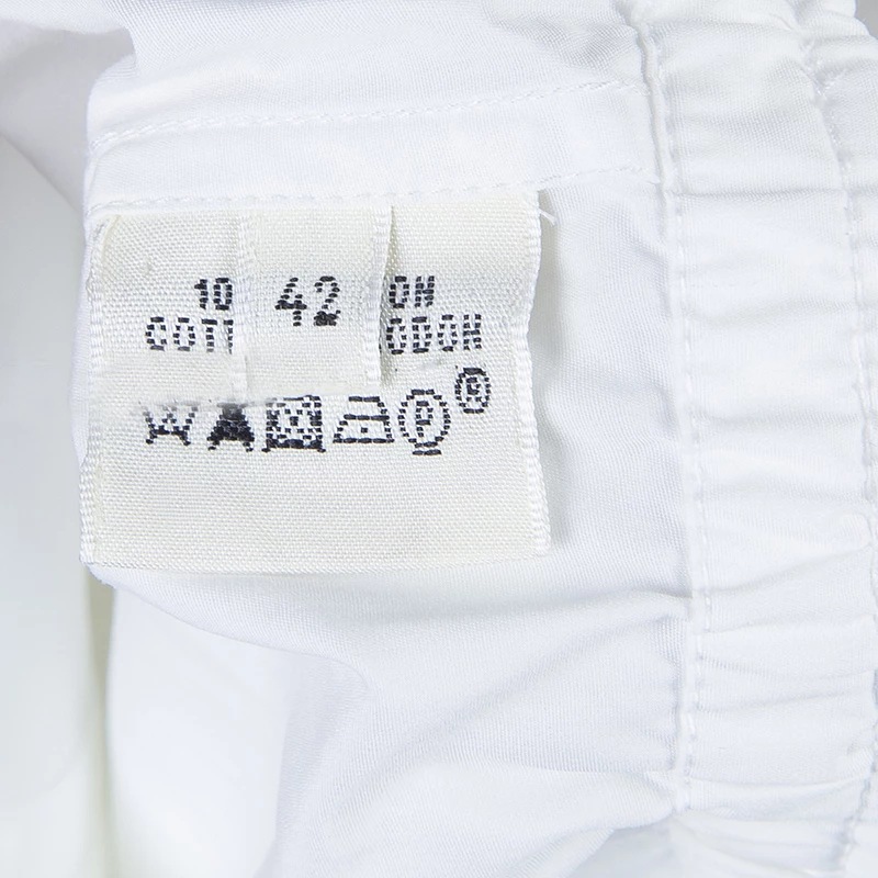 Hermes White Gathered Waist Long Sleeve Cotton Shirt L For Women 14 Hermes White Gathered Waist Long Sleeve Cotton Shirt L For Women - Image 12