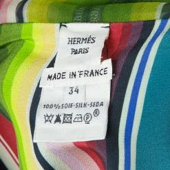 Hermes Multicolor Striped Sleeveless Silk Blouse S For Women 20 Hermes Multicolor Striped Sleeveless Silk Blouse S For Women -Deals Hermes Store luxury women hermes used clothes p59708 009