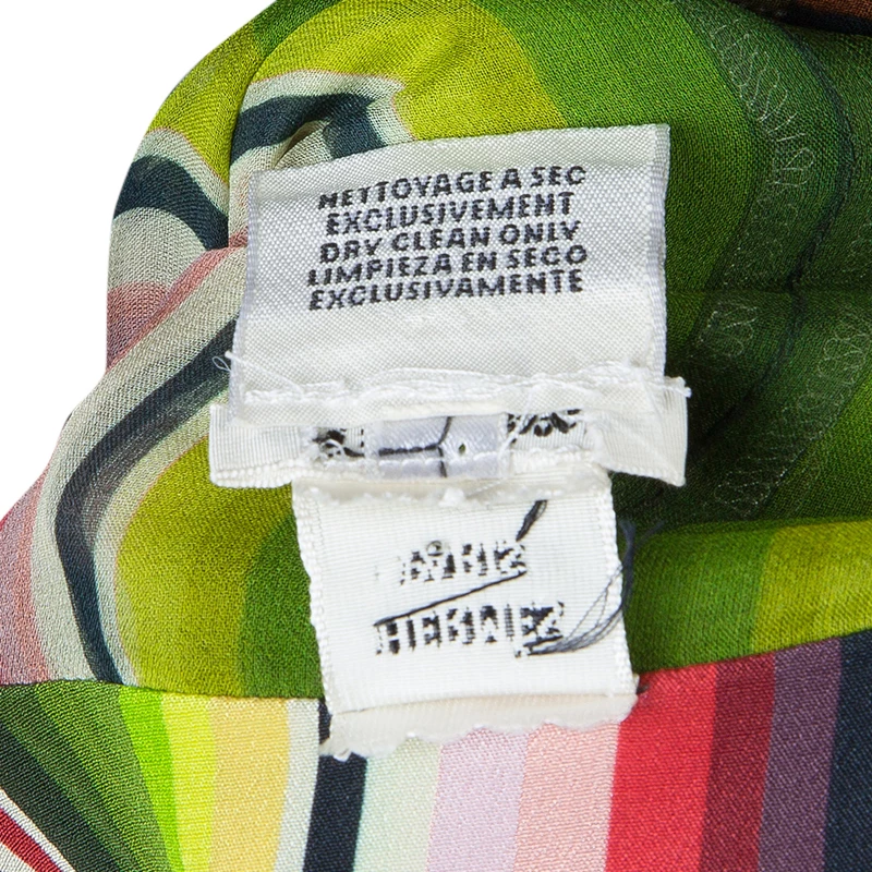Hermes Multicolor Striped Sleeveless Silk Blouse S For Women 12 Hermes Multicolor Striped Sleeveless Silk Blouse S For Women - Image 10