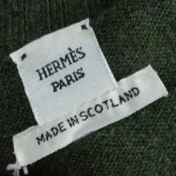 Hermes Olive Green Zip Front Cropped Cashmere Cardigan S For Women -Deals Hermes Store luxury women hermes used clothes p59852 009