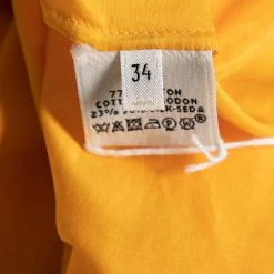 Hermes Yellow Cotton & Silk Button Front Sleeveless Shirt S For Women -Deals Hermes Store luxury women hermes used clothes p600455 002