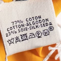 Hermes Yellow Cotton & Silk Button Front Sleeveless Shirt S For Women -Deals Hermes Store luxury women hermes used clothes p600455 003