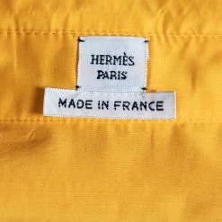 Hermes Yellow Cotton & Silk Button Front Sleeveless Shirt S For Women -Deals Hermes Store luxury women hermes used clothes p600455 004