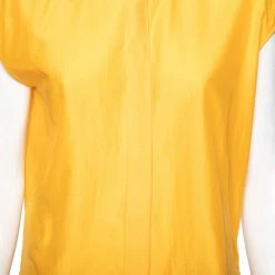 Hermes Yellow Cotton & Silk Button Front Sleeveless Shirt S For Women -Deals Hermes Store luxury women hermes used clothes p600455 006