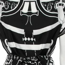 Hermes Black Printed Silk Belted Dress M For Women -Deals Hermes Store luxury women hermes used clothes p608305 001