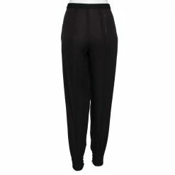 Hermes Black Silk Quilted Detail Joggers M For Women