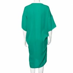 Hermes Green Silk Belted Shift Dress M For Women -Deals Hermes Store luxury women hermes used clothes p609520 004