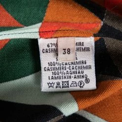 Hermes Teal Blue Geometric Printed Cashmere Dress M For Women -Deals Hermes Store luxury women hermes used clothes p609744 002