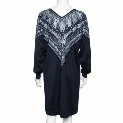 Hermes Blue Bandana Print Silk And Knit Dress M For Women 10 Hermes Blue Bandana Print Silk And Knit Dress M For Women -Deals Hermes Store luxury women hermes used clothes p609785 004