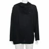 Hermes Black Silk Hooded Oversized Top S For Women -Deals Hermes Store luxury women hermes used clothes p612989 001