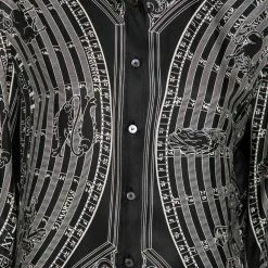 Hermes Black Zodiac Printed Silk Long Sleeve Shirt L For Women -Deals Hermes Store luxury women hermes used clothes p614185 005