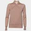 Hermes Dusky Pink Cashmere Wrap Detail Sweater S For Women