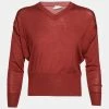 Hermes Maroon Cashmere V-Neck Sweater S For Women -Deals Hermes Store luxury women hermes used clothes p629543 001