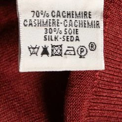 Hermes Maroon Cashmere V-Neck Sweater S For Women 15 Hermes Maroon Cashmere V-Neck Sweater S For Women -Deals Hermes Store luxury women hermes used clothes p629543 007