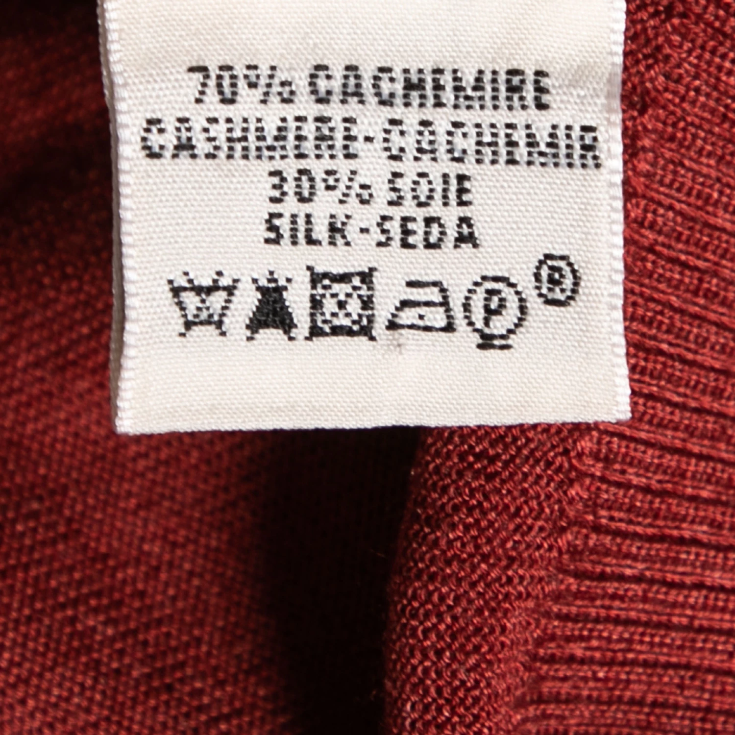 Hermes Maroon Cashmere V-Neck Sweater S For Women 9 Hermes Maroon Cashmere V-Neck Sweater S For Women - Image 7