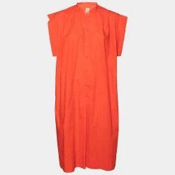 Hermes Orange Cotton Oversized Tunic Dress S For Women