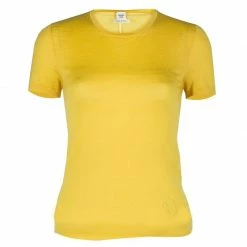 Hermes Canary Yellow Cashmere Knit Top S For Women