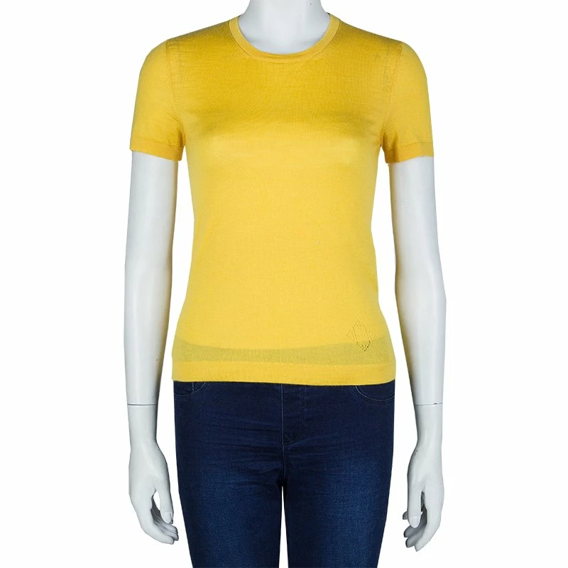 Hermes Canary Yellow Cashmere Knit Top S For Women 4 Hermes Canary Yellow Cashmere Knit Top S For Women - Image 2
