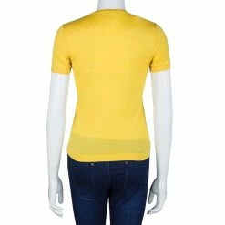 Hermes Canary Yellow Cashmere Knit Top S For Women 15 Hermes Canary Yellow Cashmere Knit Top S For Women -Deals Hermes Store luxury women hermes used clothes p63843 003