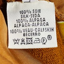 Hermes Brown Printed Silk Twill & Alpaca Knit Long Sleeve Dress S For Women 11 Hermes Brown Printed Silk Twill & Alpaca Knit Long Sleeve Dress S For Women -Deals Hermes Store luxury women hermes used clothes p643048 006