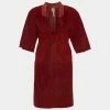 Hermes Red Suede & Lizard Trim Detail Tunic Dress M For Women -Deals Hermes Store luxury women hermes used clothes p643055 004