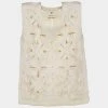 Hermes Hermès Off- White Rosette Crochet Knit Sleeveless Top S For Women -Deals Hermes Store luxury women hermes used clothes p644235 002