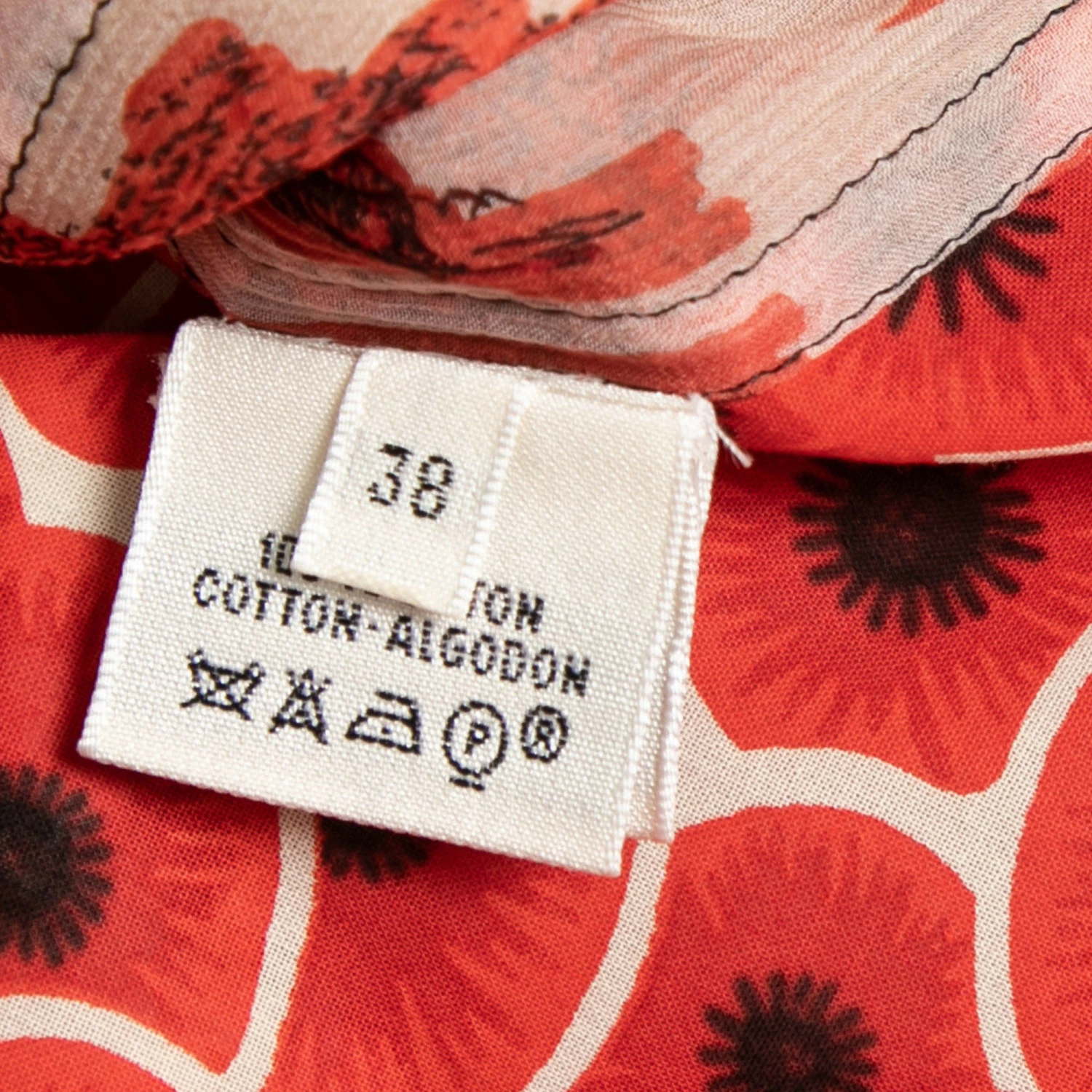 Hermes Red Printed Cotton & Silk V-Neck Tunic M For Women 9 Hermes Red Printed Cotton & Silk V-Neck Tunic M For Women - Image 7