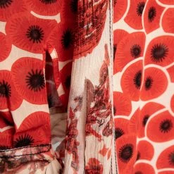 Hermes Red Printed Cotton & Silk V-Neck Tunic M For Women 12 Hermes Red Printed Cotton & Silk V-Neck Tunic M For Women -Deals Hermes Store luxury women hermes used clothes p646000 003