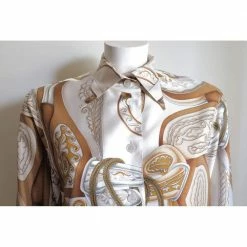 Hermes Multicolor Silk Shirt 38 FR For Women -Deals Hermes Store luxury women hermes used clothes p663927 003