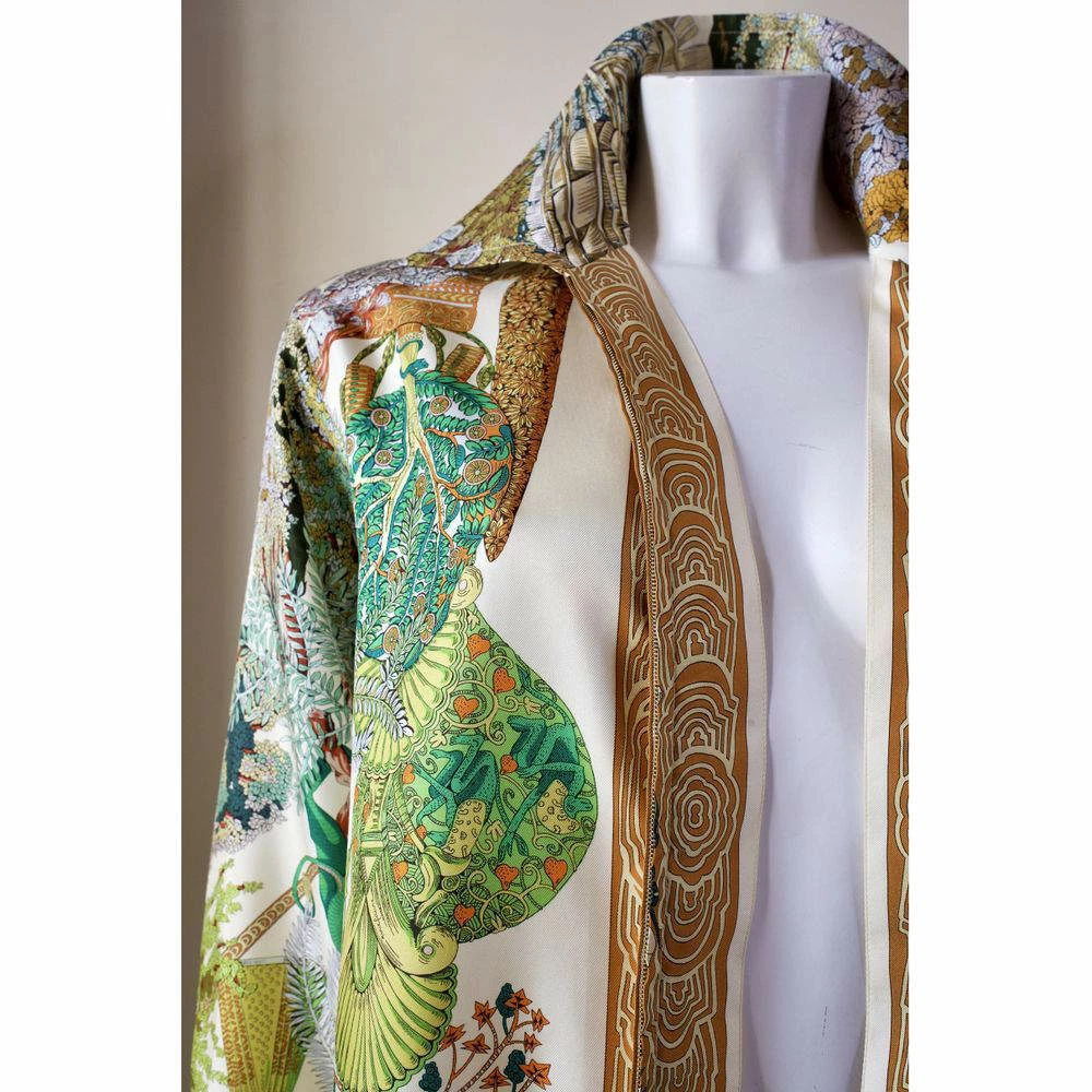 Hermes Multicolor Vintage Silk Shirt FR 42 For Women 16 Hermes Multicolor Vintage Silk Shirt FR 42 For Women - Image 14