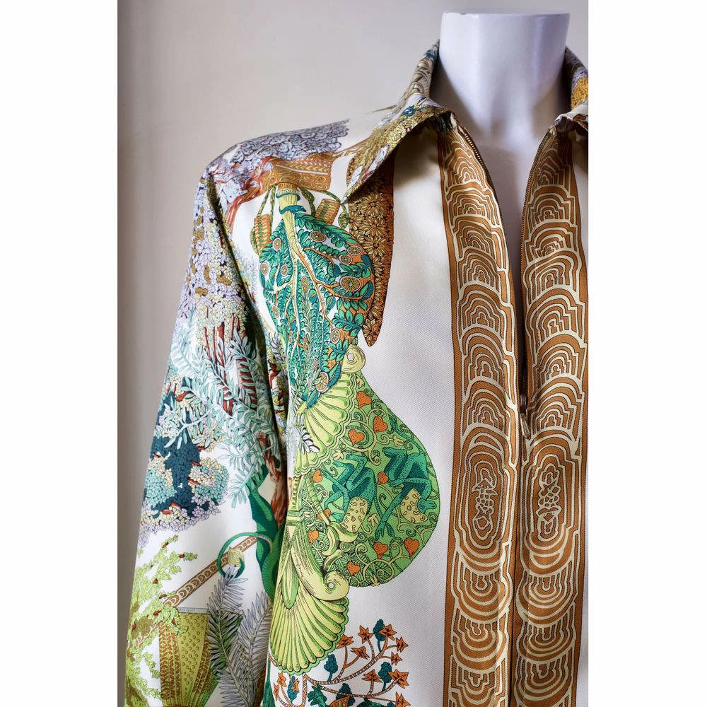 Hermes Multicolor Vintage Silk Shirt FR 42 For Women 12 Hermes Multicolor Vintage Silk Shirt FR 42 For Women - Image 10