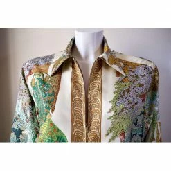 Hermes Multicolor Vintage Silk Shirt FR 42 For Women 27 Hermes Multicolor Vintage Silk Shirt FR 42 For Women -Deals Hermes Store luxury women hermes used clothes p663928 009