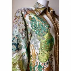 Hermes Multicolor Vintage Silk Shirt FR 42 For Women 30 Hermes Multicolor Vintage Silk Shirt FR 42 For Women -Deals Hermes Store luxury women hermes used clothes p663928 011